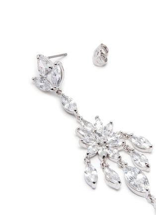 Detail View - Click To Enlarge - CZ BY KENNETH JAY LANE - Floral cubic zirconia chandelier earrings