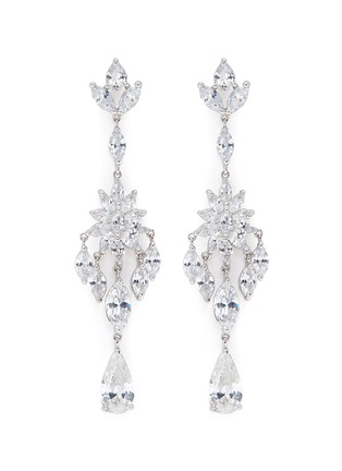 Main View - Click To Enlarge - CZ BY KENNETH JAY LANE - Floral cubic zirconia chandelier earrings