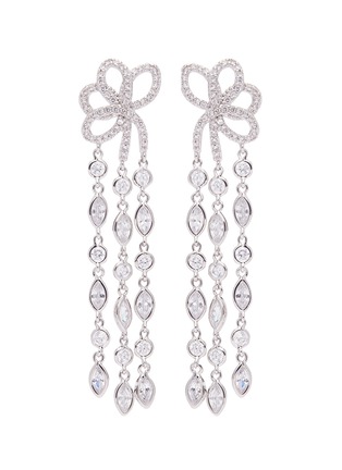 Main View - Click To Enlarge - CZ BY KENNETH JAY LANE - Bow fringe drop earrings