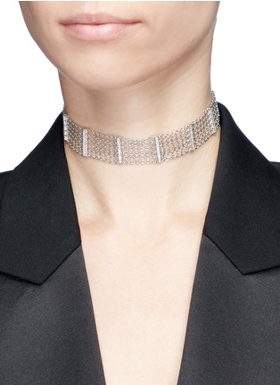 Figure View - Click To Enlarge - CZ BY KENNETH JAY LANE - Cubic zirconia bar chain choker