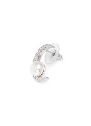 Detail View - Click To Enlarge - CZ BY KENNETH JAY LANE - Cubic zirconia crescent shell pearl earrings