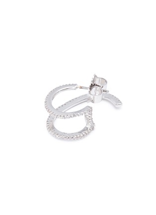 Detail View - Click To Enlarge - CZ BY KENNETH JAY LANE - Cubic zirconia double hoop earrings