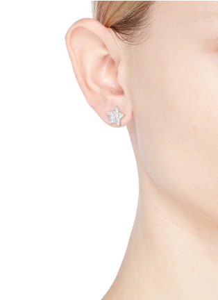 Figure View - Click To Enlarge - CZ BY KENNETH JAY LANE - Cubic zirconia star stud earrings