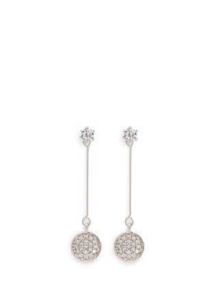 Main View - Click To Enlarge - CZ BY KENNETH JAY LANE - Cubic zirconia post drop earrings