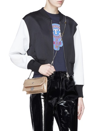 Figure View - Click To Enlarge - JIMMY CHOO - 'Selena Gle' metallic leather crossbody bag