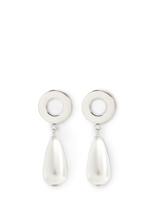 Main View - Click To Enlarge - GIVENCHY - 'Pearl Pendant' brass magnetic earrings