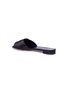 Detail View - Click To Enlarge - MANOLO BLAHNIK - 'Pralina' oversized Swarovski crystal ring satin slide sandals