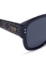 Detail View - Click To Enlarge - DIOR - 'Lady Dior' logo stud temple acetate square sunglasses