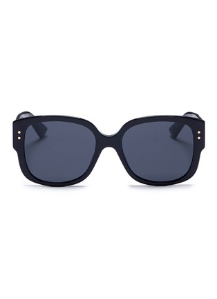 Main View - Click To Enlarge - DIOR - 'Lady Dior' logo stud temple acetate square sunglasses