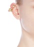 Detail View - Click To Enlarge - MOUNSER - 'Hear No Evil' faux pearl mineral gem ear cuff stud earrings