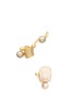 Main View - Click To Enlarge - MOUNSER - 'Hear No Evil' faux pearl mineral gem ear cuff stud earrings