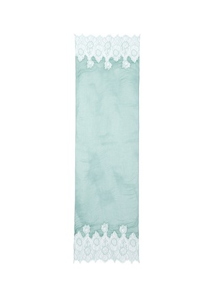 Main View - Click To Enlarge - VALENTINO GARAVANI - Lace trim plissé modal-cashmere scarf