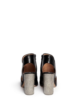 Back View - Click To Enlarge - MAISON MARGIELA - Stone block heel leather sandal booties