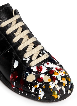 Detail View - Click To Enlarge - MAISON MARGIELA - 'Replica' pollock paint leather sneakers