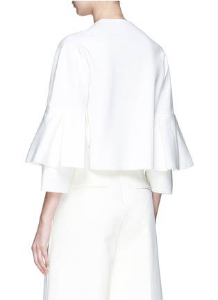 Back View - Click To Enlarge - TIBI - Layered bell sleeve cropped sweater