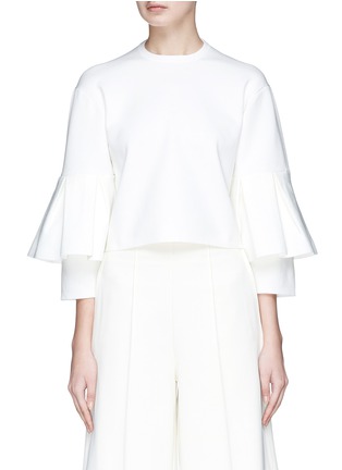 Main View - Click To Enlarge - TIBI - Layered bell sleeve cropped sweater