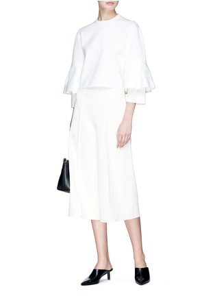 Figure View - Click To Enlarge - TIBI - Layered bell sleeve cropped sweater