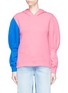 Main View - Click To Enlarge - TIBI - Colourblock sculpted sleeve hoodie