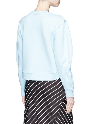 Back View - Click To Enlarge - TIBI - Sculpted sleeve cropped sweatshirt