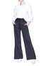 Figure View - Click To Enlarge - TIBI - Double waistband flared sweatpants
