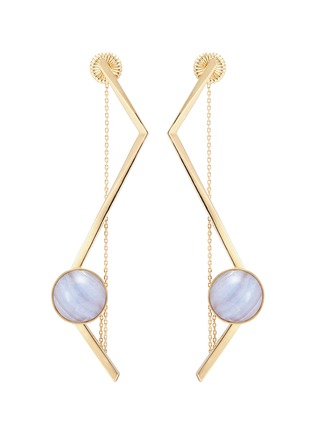 Main View - Click To Enlarge - OLIVIA YAO - 'Fliegt' lace agate magnet angular bar earrings