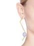 Figure View - Click To Enlarge - OLIVIA YAO - 'Fliegt' lace agate magnet angular bar earrings
