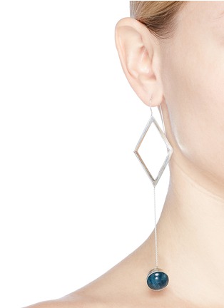 Front View - Click To Enlarge - OLIVIA YAO - 'Marco' apatite magnet rhombus hoop earrings