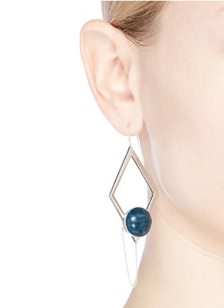 Figure View - Click To Enlarge - OLIVIA YAO - 'Marco' apatite magnet rhombus hoop earrings