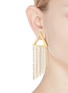 Figure View - Click To Enlarge - OLIVIA YAO - 'Ivory' cutout pyramid chain single magnet clip earring
