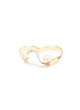 Main View - Click To Enlarge - OLIVIA YAO - 'Espacio' freshwater pearl ribbon two finger ring