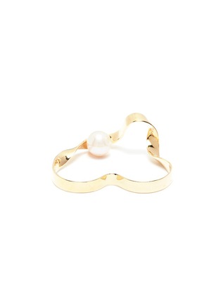 Figure View - Click To Enlarge - OLIVIA YAO - 'Espacio' freshwater pearl ribbon two finger ring