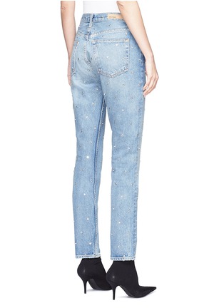 Back View - Click To Enlarge - GRLFRND - 'Karolina' strass stud straight leg jeans