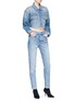 Figure View - Click To Enlarge - GRLFRND - 'Karolina' strass stud straight leg jeans