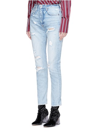 Front View - Click To Enlarge - GRLFRND - 'Karolina' distressed skinny jeans