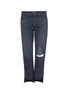 Main View - Click To Enlarge - GRLFRND - 'Helena' distressed staggered cuff straight leg jeans