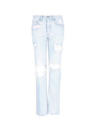 Main View - Click To Enlarge - GRLFRND - 'Helena' distressed straight leg jeans