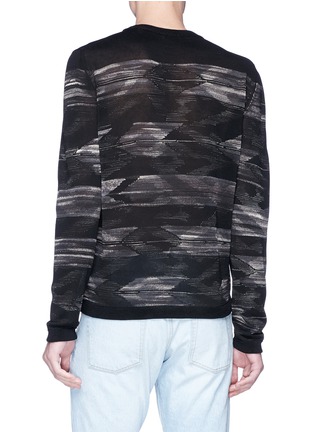 Back View - Click To Enlarge - SAINT LAURENT - Abstract geometric stripe sweater