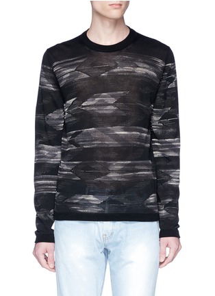 Main View - Click To Enlarge - SAINT LAURENT - Abstract geometric stripe sweater