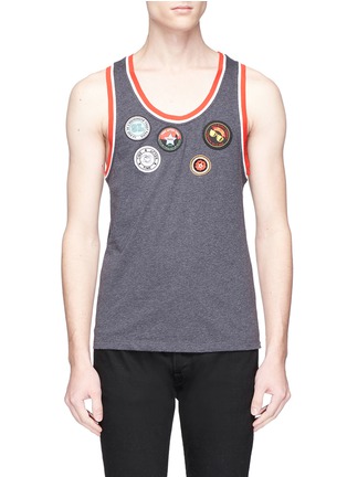 Main View - Click To Enlarge - SAINT LAURENT - Mixed patch tank top
