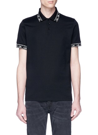 Main View - Click To Enlarge - SAINT LAURENT - Contrast rib polo shirt