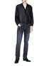 Figure View - Click To Enlarge - SAINT LAURENT - Logo embroidered slim fit jeans