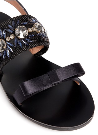 Detail View - Click To Enlarge - MARNI - Floral jewel strap wedge sandals