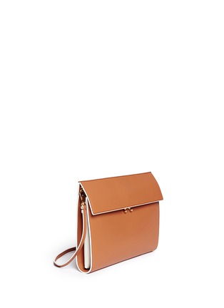 Front View - Click To Enlarge - MARNI - 'File' triple accordion leather clutch