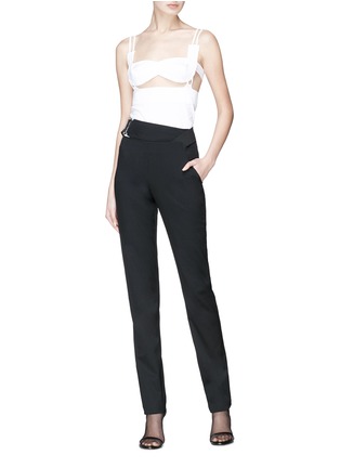 Figure View - Click To Enlarge - HELMUT LANG - Cutout bandeau harness sleeveless poplin top