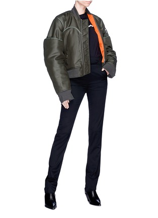 Figure View - Click To Enlarge - HELMUT LANG - Layered sleeve puff back bomber jacket