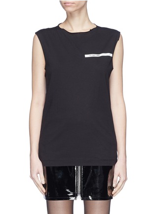 Main View - Click To Enlarge - HELMUT LANG - Logo sticker raw edge muscle T-shirt