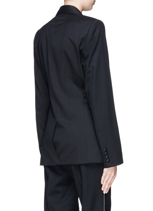 Back View - Click To Enlarge - HELMUT LANG - Belted open chest wool twill blazer