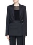 Main View - Click To Enlarge - HELMUT LANG - Belted open chest wool twill blazer