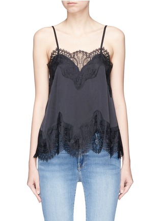Main View - Click To Enlarge - ALICE & OLIVIA - 'Sondra' floral lace trim silk satin camisole