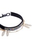 Detail View - Click To Enlarge - VENNA - Ethnic stripe glass crystal feather charm velvet choker